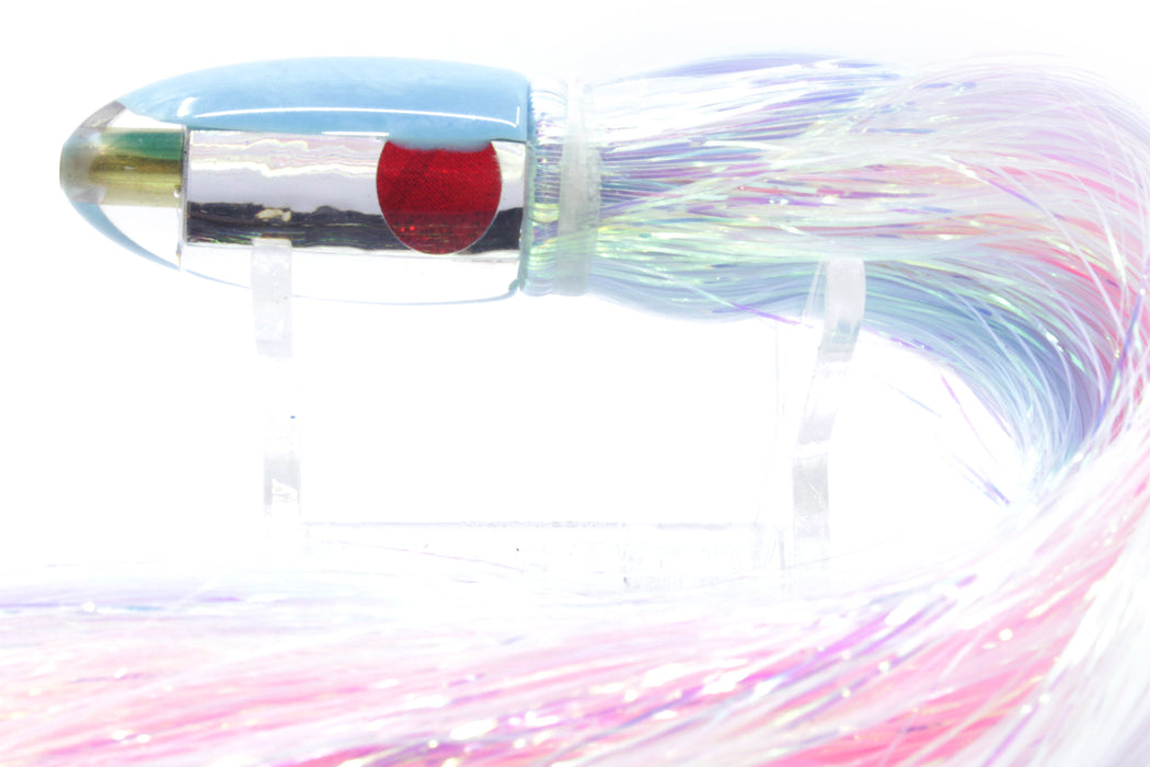 Koya Lures Mirrored Ice Blue Back Red Eyes Bullet 4.5" 1.5oz Flashabou Ice Blue/Pink GZE