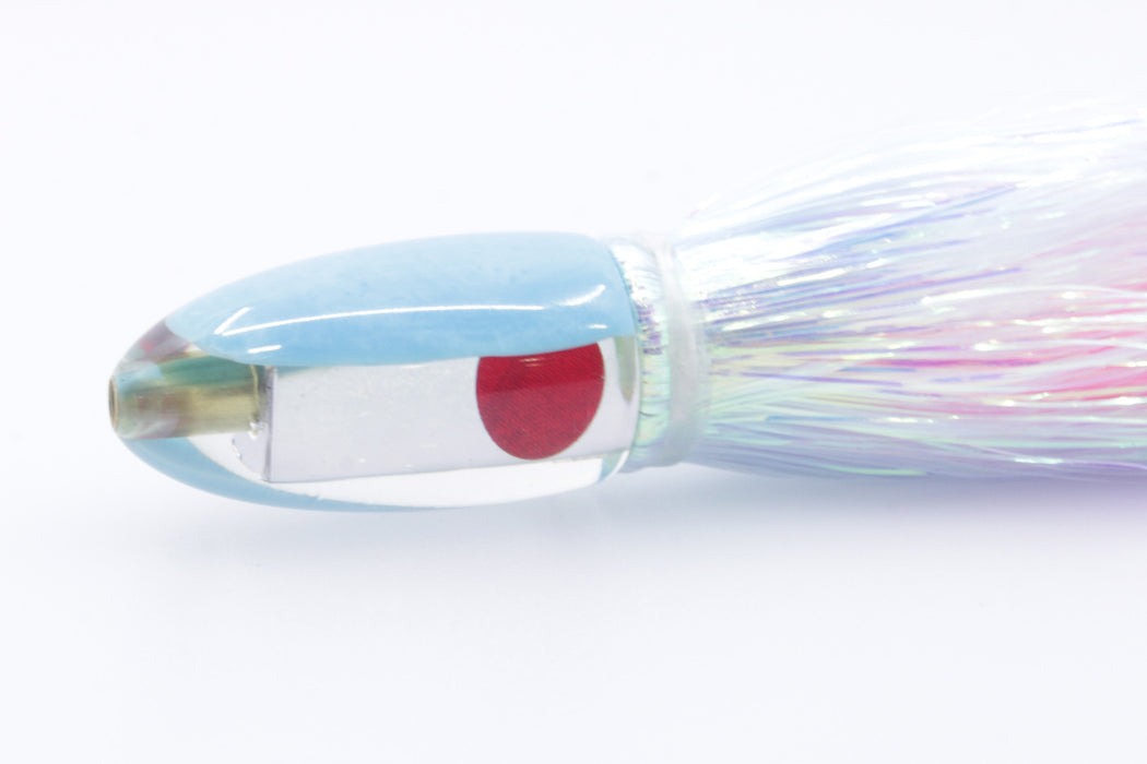 Koya Lures Mirrored Ice Blue Back Red Eyes Bullet 4.5" 1.5oz Flashabou Ice Blue/Pink GZE