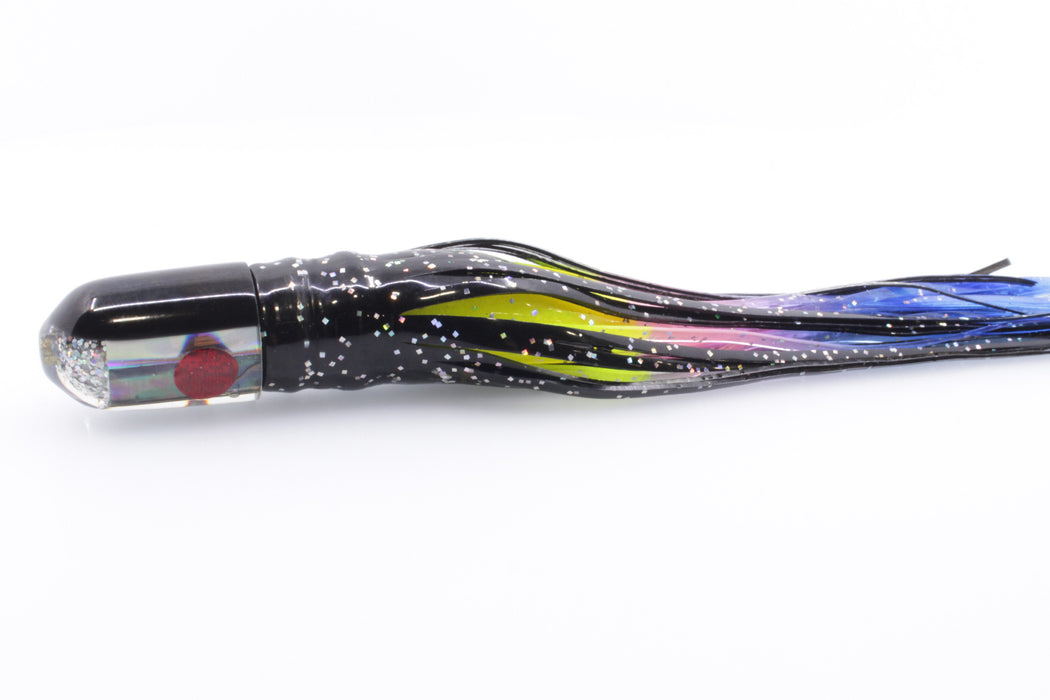 Marlin Magic Abalone Black Back Red Eyes Ahi Pussy Bullet 7" 4oz Skirted Black-Rainbow