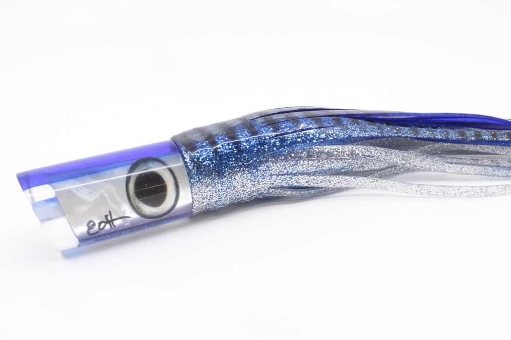 Marlin Magic Lures White MOP Blue Back Taxi Eyes Medium Tube 9" 6oz Skirted