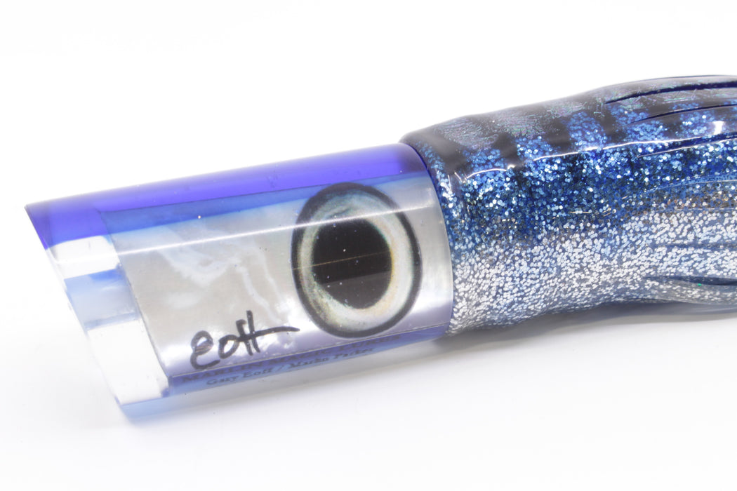 Marlin Magic Lures White MOP Blue Back Taxi Eyes Medium Tube 9" 6oz Skirted