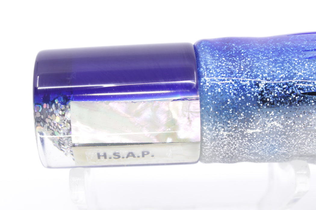 Marlin Magic Lures White Awabi Blue Back HSAP 7" 3.5oz Skirted Blue-Silver