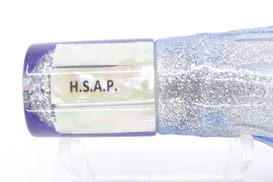 Marlin Magic Lures White Awabi Blue Back HSAP 7" 3.5oz Skirted Blue-Silver