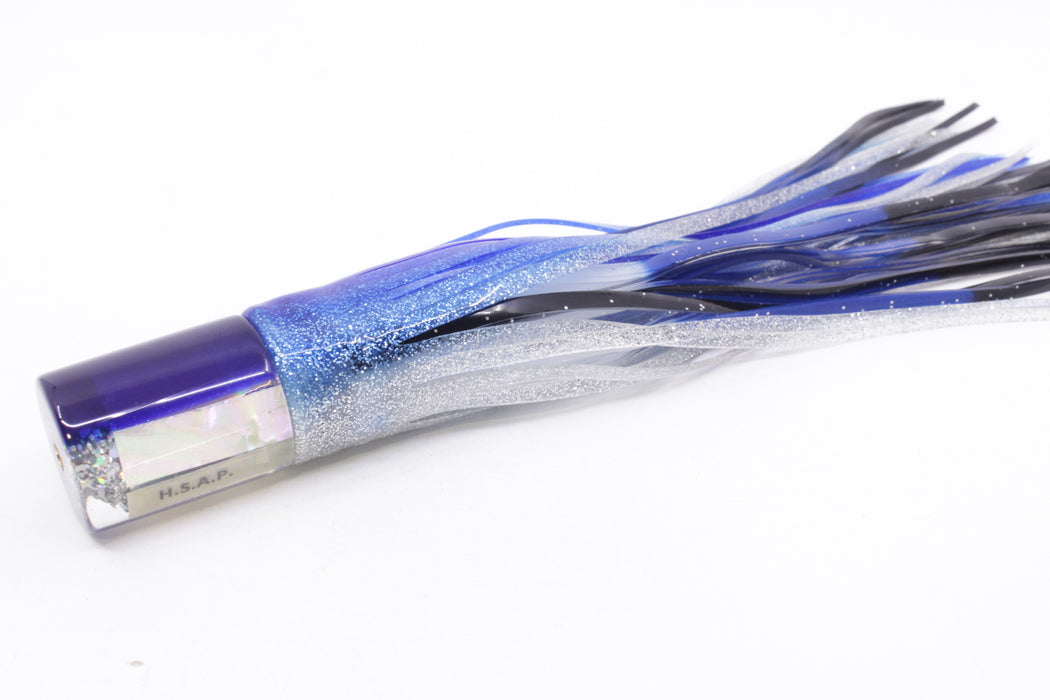 Marlin Magic Lures White Awabi Blue Back HSAP 7" 3.5oz Skirted Blue-Silver