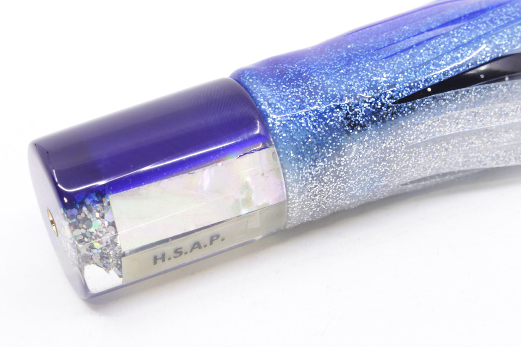 Marlin Magic Lures White Awabi Blue Back HSAP 7" 3.5oz Skirted Blue-Silver