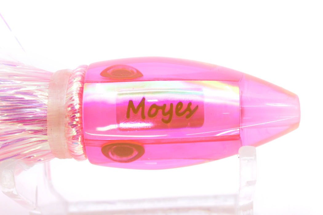 Moyes Lures Fluorescent Pink MOP Poon 5" 1.3oz Flashabou Pink/White Pearl