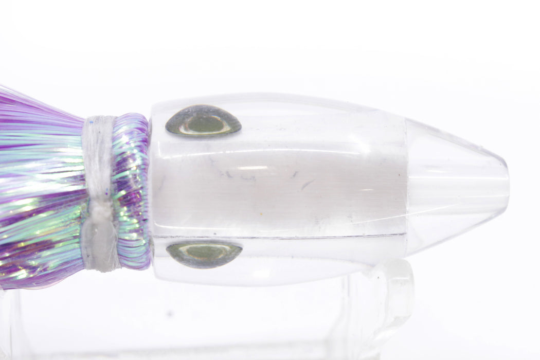 Moyes Lures White MOP Poon 5" 1.3oz Flashabou Purple/White Pearl