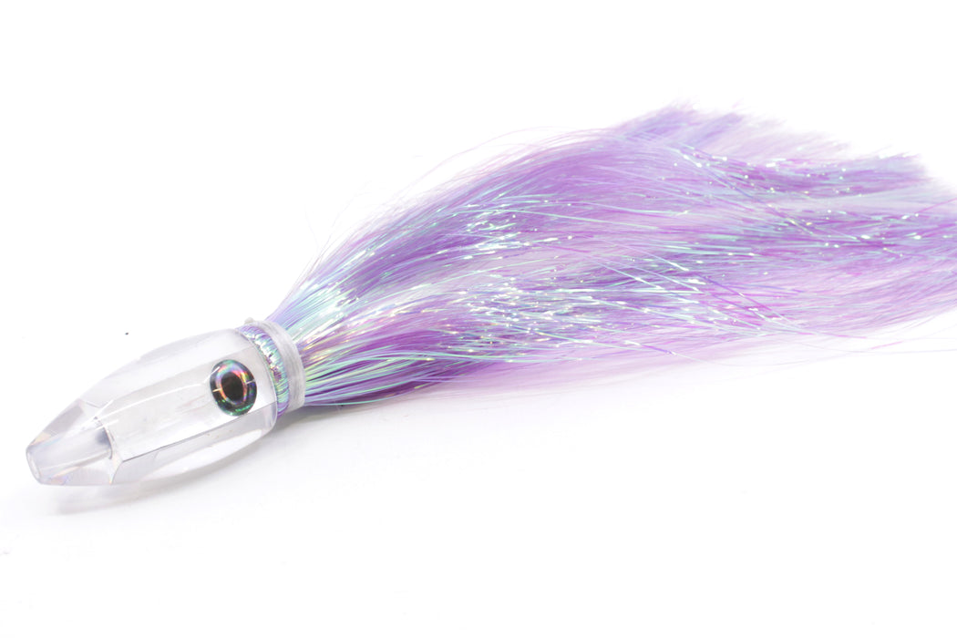 Moyes Lures White MOP Poon 5" 1.3oz Flashabou Purple/White Pearl