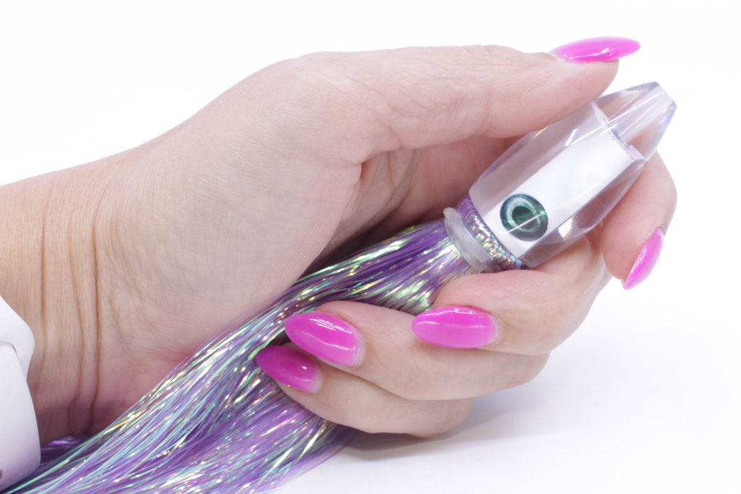 Moyes Lures White MOP Poon 5" 1.3oz Flashabou Purple/White Pearl