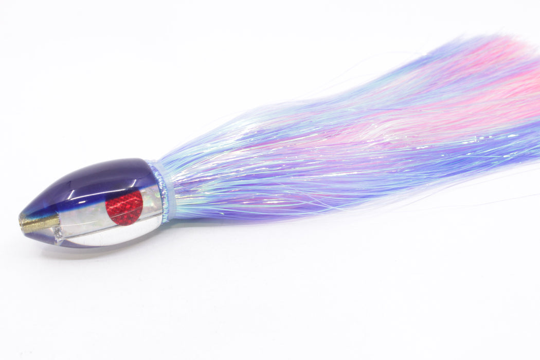 Marlin Magic Lures White Awabi Blue Back Red Eyes Teardrop AP Bullet 7" 2.8oz Flashabou
