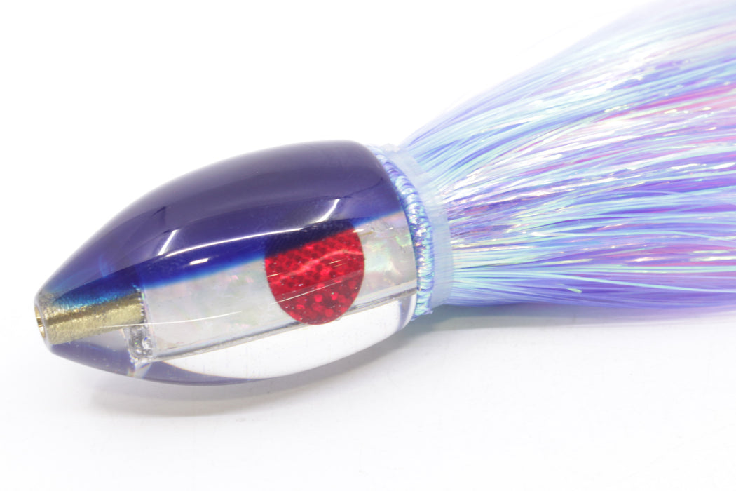 Marlin Magic Lures White Awabi Blue Back Red Eyes Teardrop AP Bullet 7" 2.8oz Flashabou