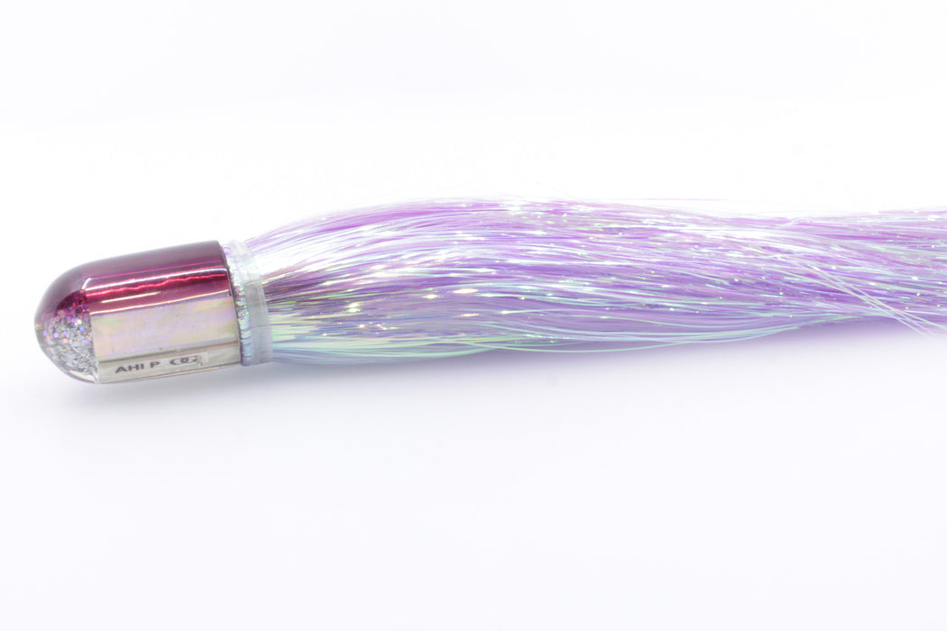 Marlin Magic White MOP Purple Back Ahi Pussy Bullet 7" 3.2oz Flashabou Purple