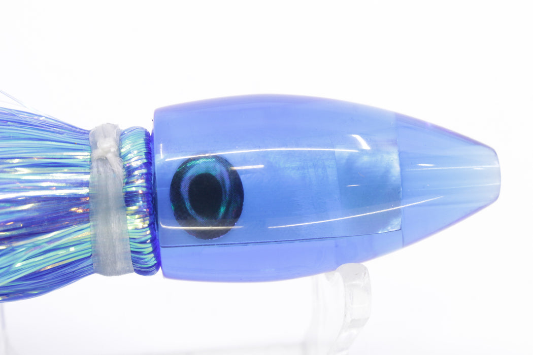 Moyes Lures Blue MOP Poon 5" 1.3oz Flashabou Dark Blue/Pink