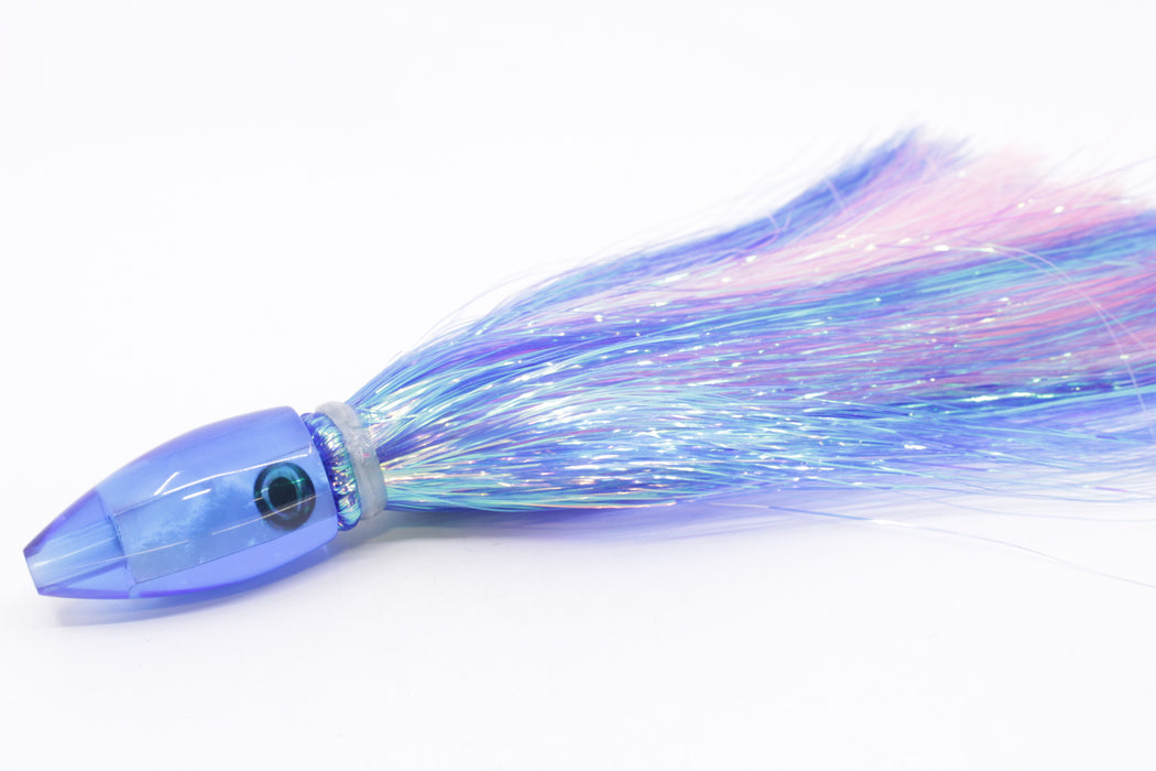 Moyes Lures Blue MOP Poon 5" 1.3oz Flashabou Dark Blue/Pink