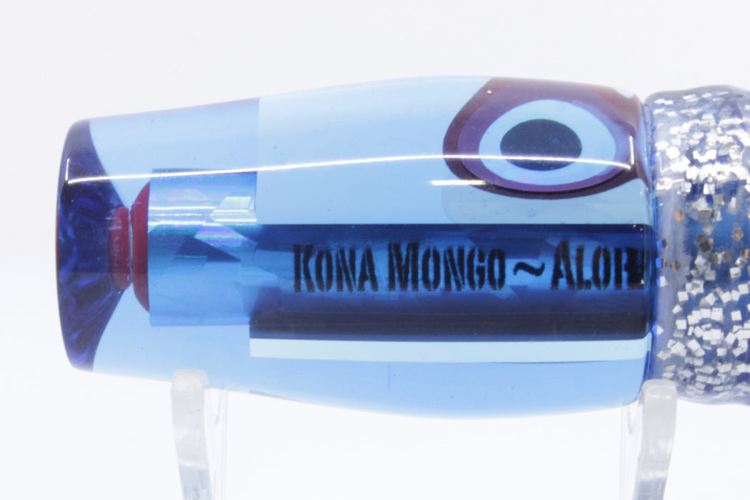 Aloha Lures Ice Blue Mirrored Blue Rainbow Kona Mongo 9" 6.3oz Skirted Blue-Black Bars