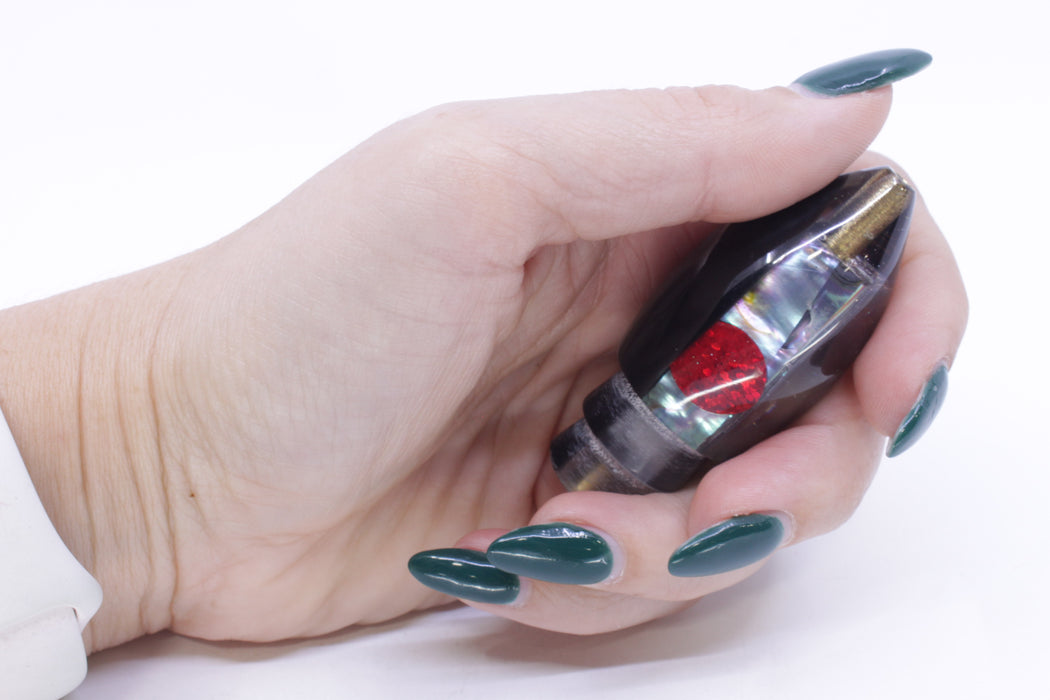 Marlin Magic Lures Blue-Purple Abalone Black Back Red Eyes Teardrop AP Bullet 7" 2oz