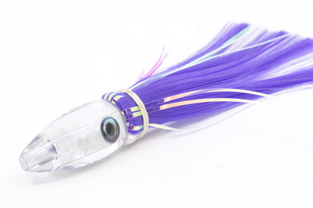 Moyes Lures White MOP Poon 5" 1.3oz Skirted Purple-White Hair
