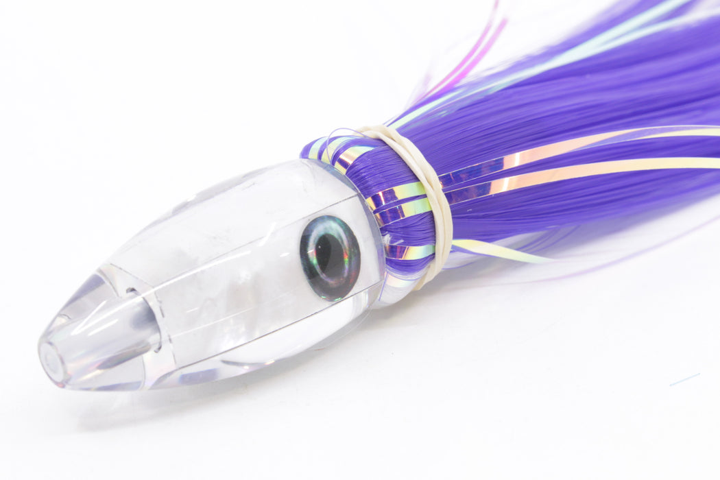 Moyes Lures White MOP Poon 5" 1.3oz Skirted Purple-White Hair