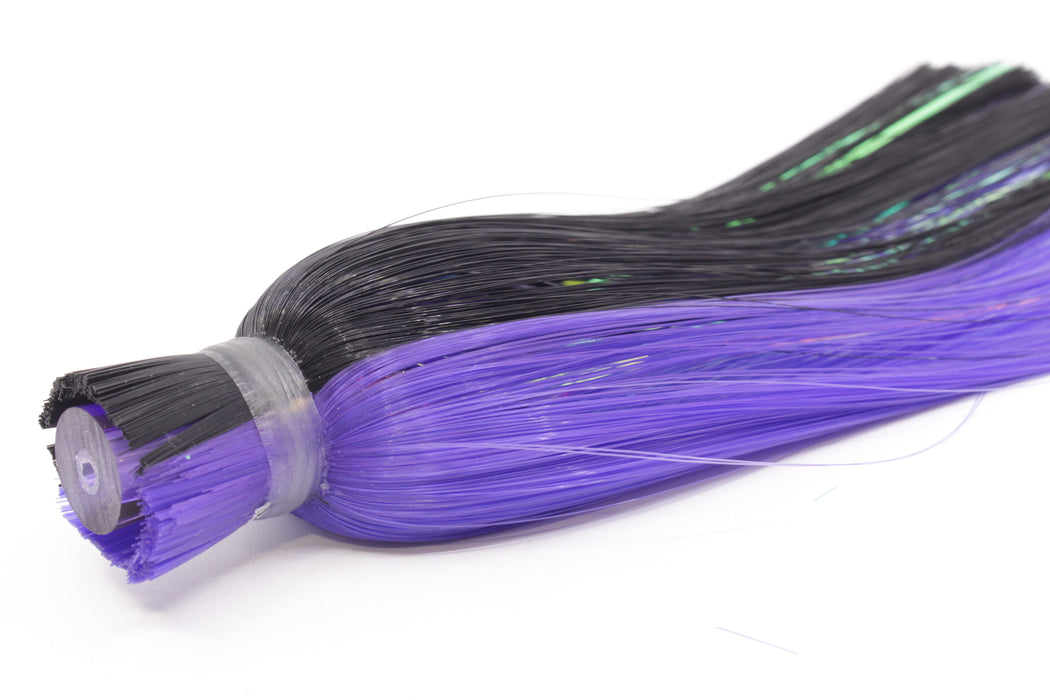 Moyes Lures Light Purple MOP Purple Back Poon 5" 1.3oz Skirted Black-Purple Hair