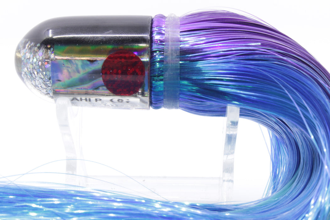 Marlin Magic Blue-Purple Abalone Black Back Red Eyes Ahi Pussy Bullet 7" 3.2oz Strobez