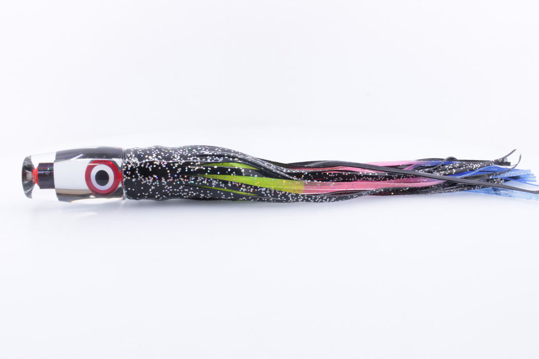 Aloha Lures Clear Mirrored Black Rainbow Kona Mongo 9" 6.3oz Skirted Black/Rainbow