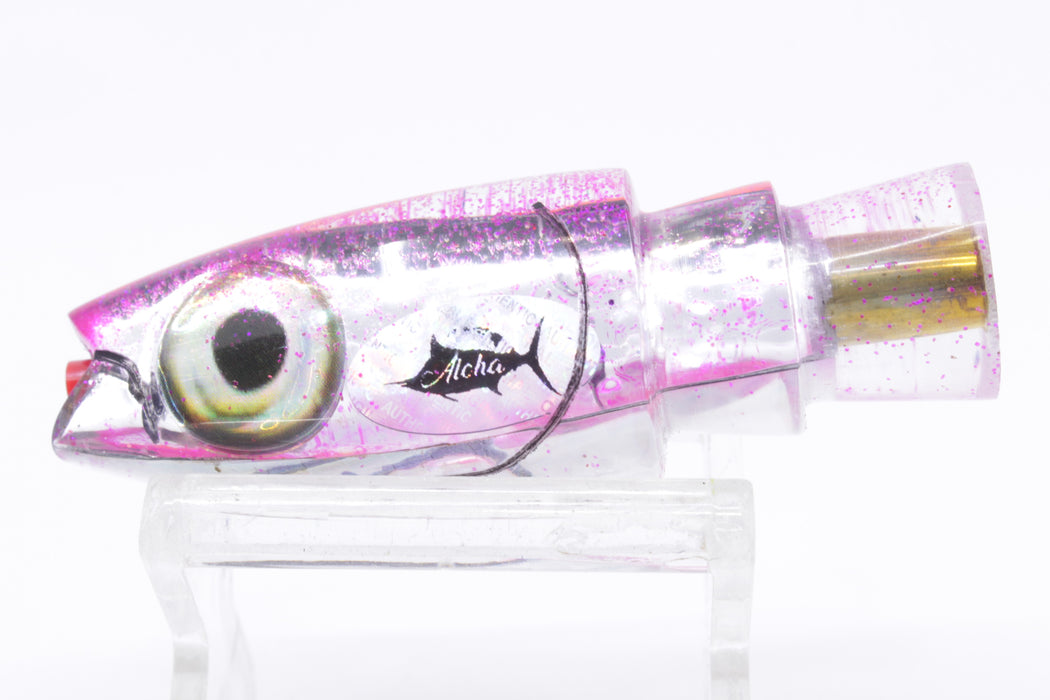 Aloha Lures Chrome-Mirrored Pink Glitter Back Small Super Ninja 7" 2.7oz EZ-K