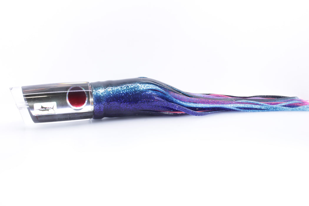 Aloha Lures Mirrored Black Rainbow Smash Bait 14" 15oz Skirted Black-Blue-Dark Purple