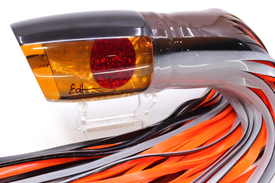 Marlin Magic Orange Awabi Black Back Red Eyes Large Ruckus 14" 13oz Skirted