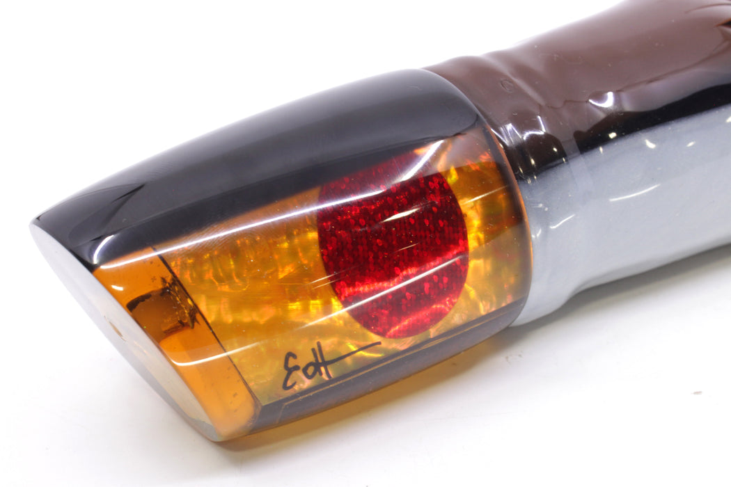 Marlin Magic Orange Awabi Black Back Red Eyes Large Ruckus 14" 13oz Skirted