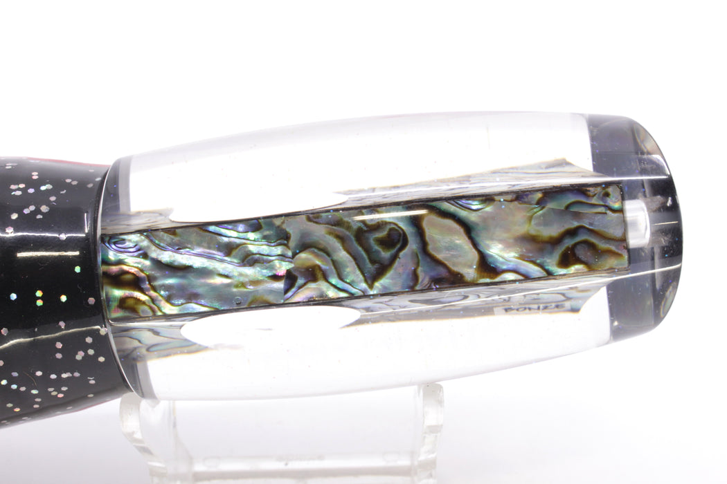 Bonze Lures Paua Shell Red Eyes Argonaut 12" 9.5oz Skirted Black/Red