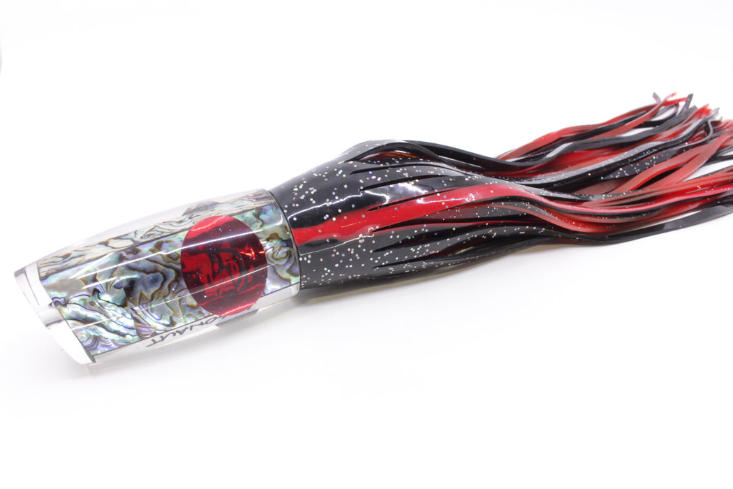 Bonze Lures Paua Shell Red Eyes Argonaut 12" 9.5oz Skirted Black/Red