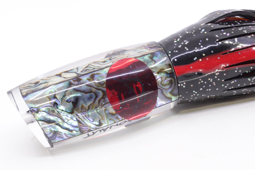 Bonze Lures Paua Shell Red Eyes Argonaut 12" 9.5oz Skirted Black/Red