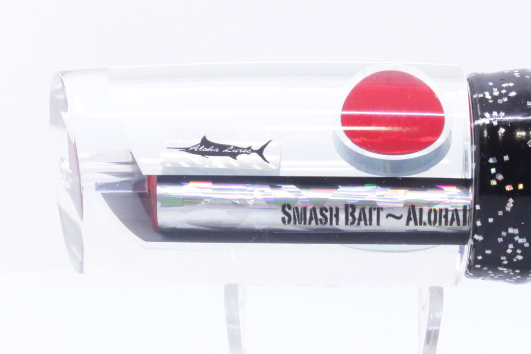 Aloha Lures Mirrored Silver Rainbow Smash Bait 14" 15oz Skirted Black/Pink