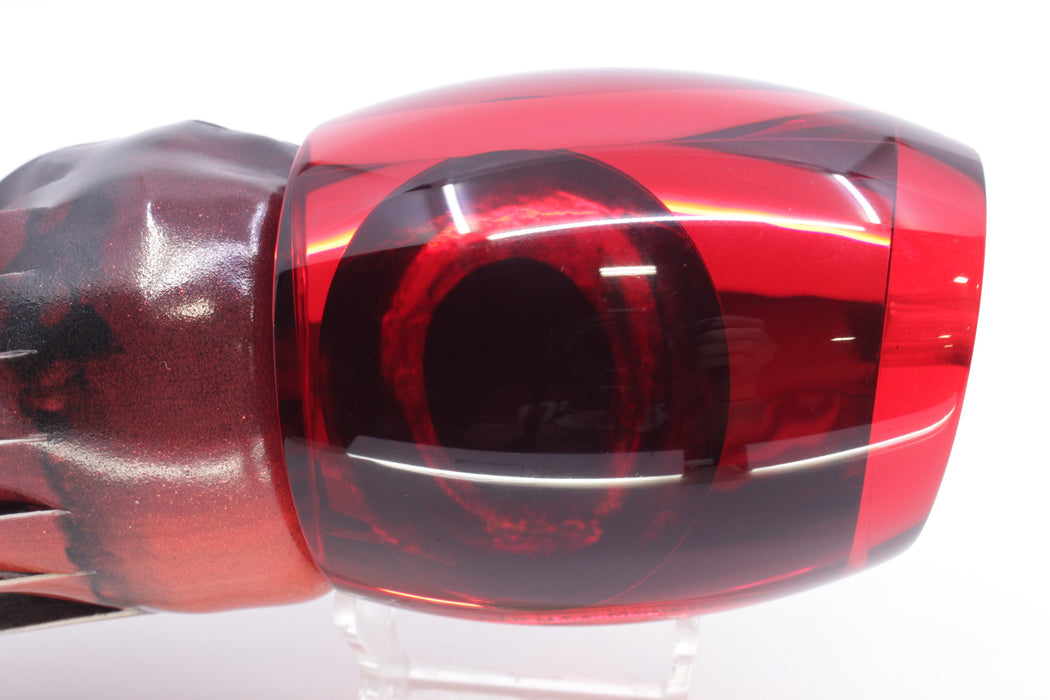 Moyes Lures Red Mirrored Taxi Eyes Monsta Teaser 20.4oz Fire Tailz Vinyl Red Tiger