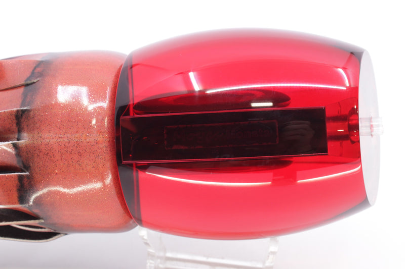 Moyes Lures Red Mirrored Taxi Eyes Monsta Teaser 20.4oz Fire Tailz Vinyl Red Tiger