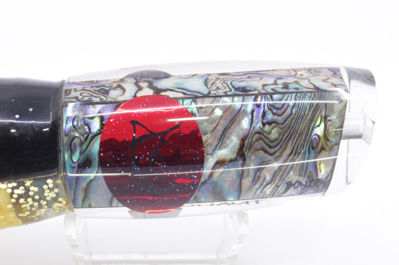 Bonze Lures Paua Shell Red Eyes Argonaut 12" 9.5oz Skirted Black-Gold/Yellow