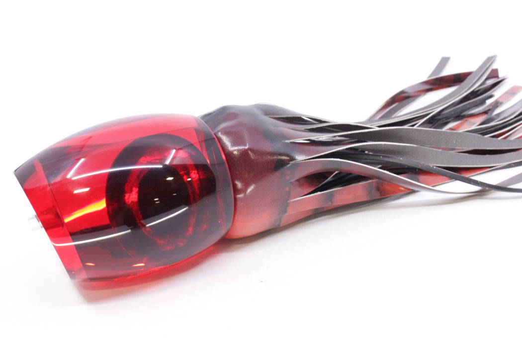 Moyes Lures Red Mirrored Taxi Eyes Monsta Teaser 20.4oz Fire Tailz Vinyl Red Tiger