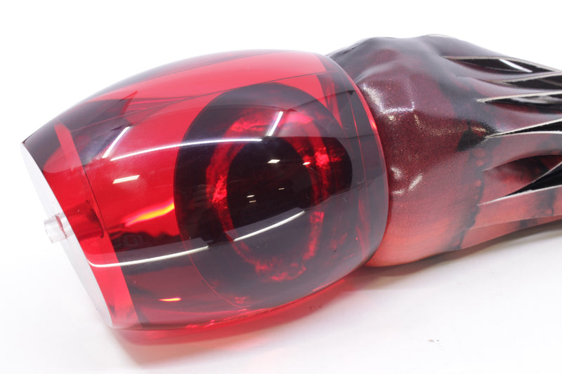 Moyes Lures Red Mirrored Taxi Eyes Monsta Teaser 20.4oz Fire Tailz Vinyl Red Tiger