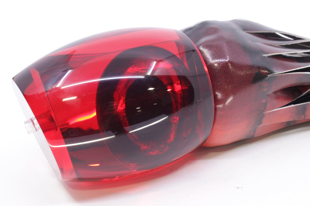 Moyes Lures Red Mirrored Taxi Eyes Monsta Teaser 20.4oz Fire Tailz Vinyl Red Tiger