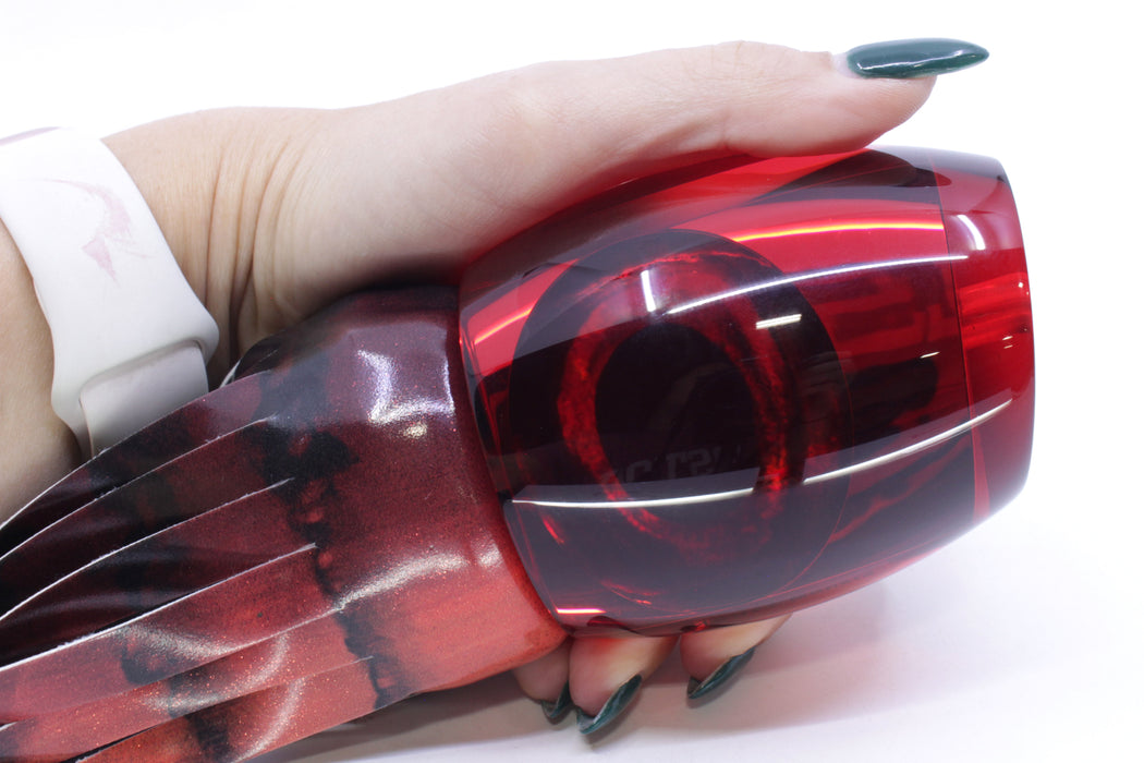 Moyes Lures Red Mirrored Taxi Eyes Monsta Teaser 20.4oz Fire Tailz Vinyl Red Tiger