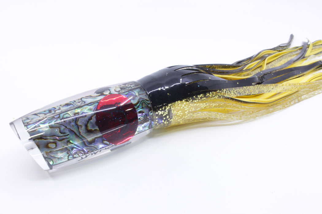 Bonze Lures Paua Shell Red Eyes Argonaut 12" 9.5oz Skirted Black-Gold/Yellow