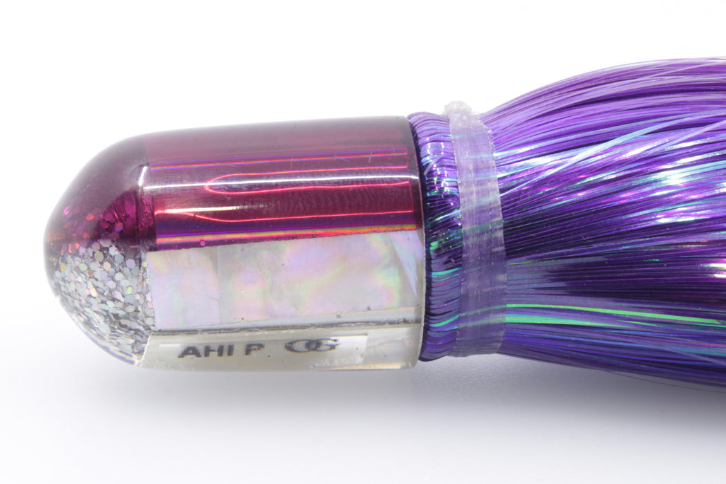 Marlin Magic White Awabi Purple Back Ahi Pussy Bullet 7" 3.2oz Strobez Purple/White