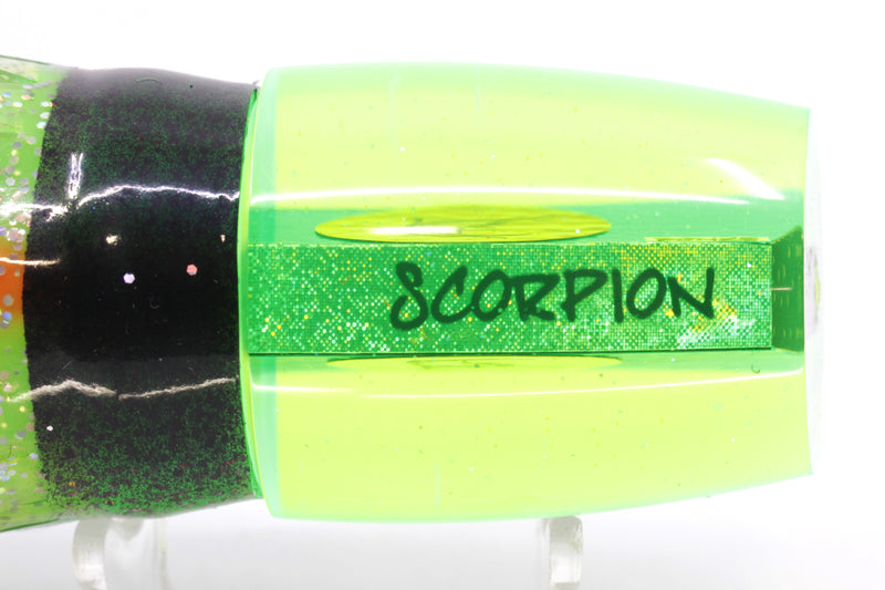 Bonze Lures Fluorescent Gree Rainbow Red Eyes Scorpion 14" 11.3oz Skirted