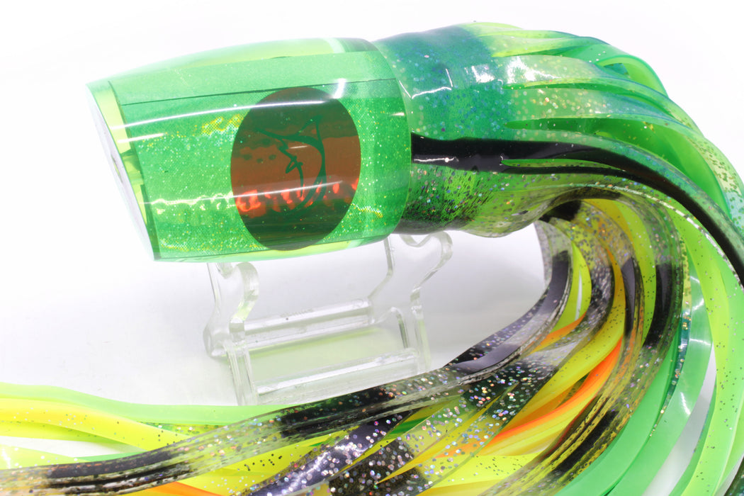 Bonze Lures Fluorescent Gree Rainbow Red Eyes Scorpion 14" 11.3oz Skirted