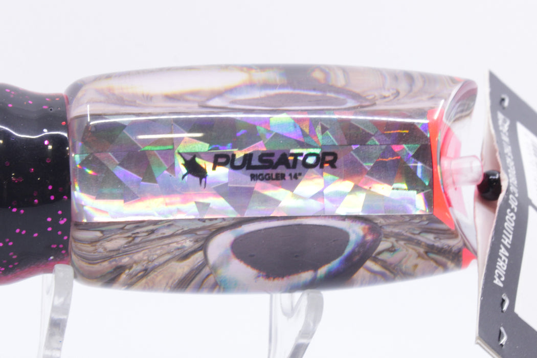 Pulsator Lures Abalone Shell Riggler 14" 8oz Skirted Black/Pink