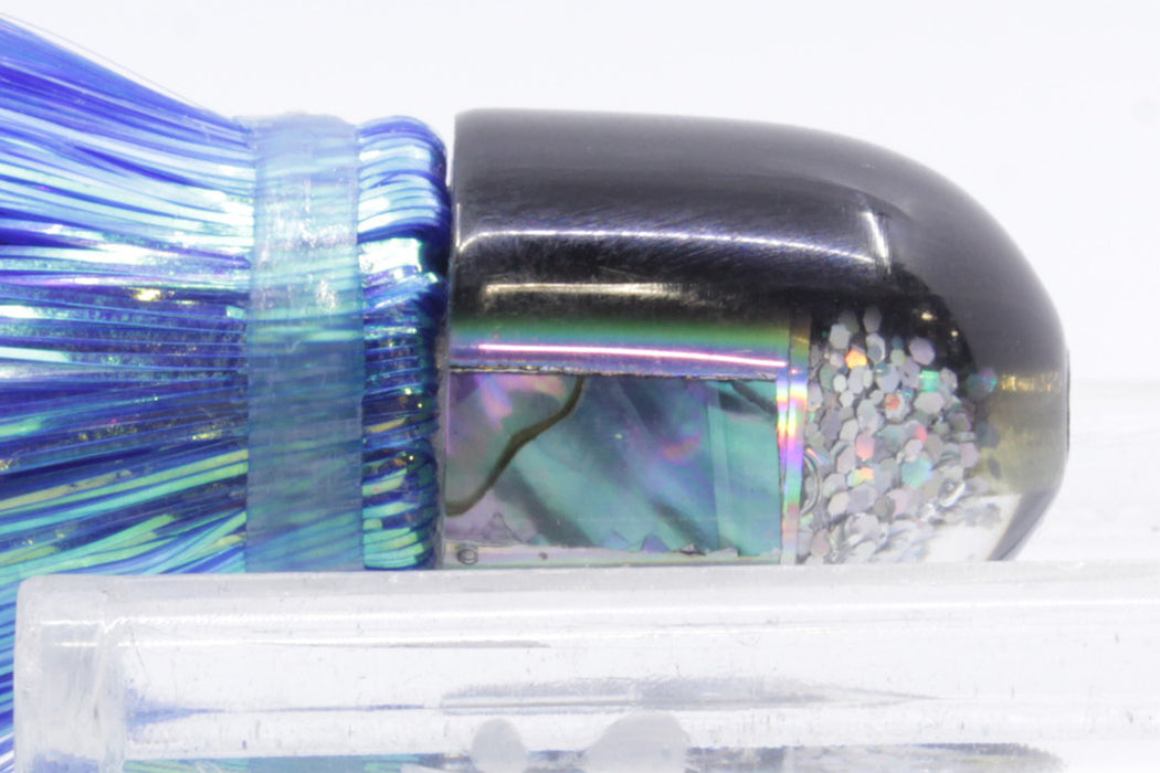 Marlin Magic Blue-Purple Abalone Black Back Baby AP Bullet 4.5" 1.5oz Flashabou