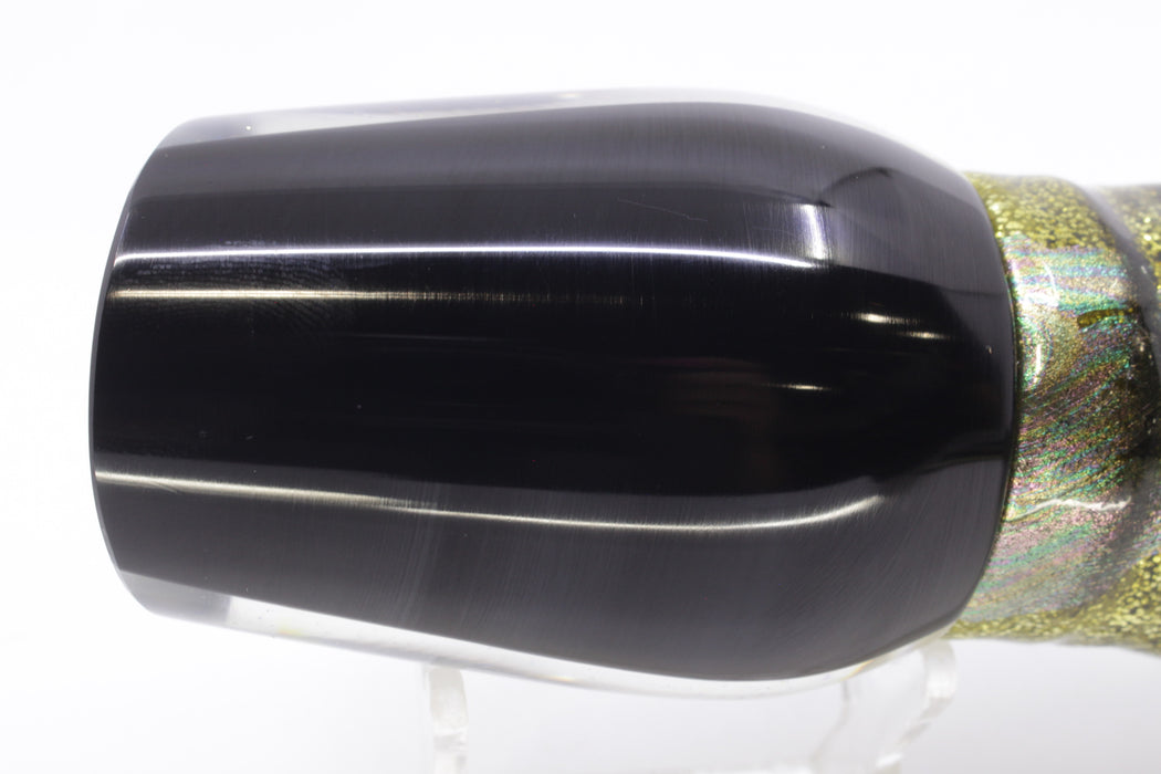 Marlin Magic Golden MOP Black Back Red Eyes Hibby 14" 11oz Skirted Yellow Aurora