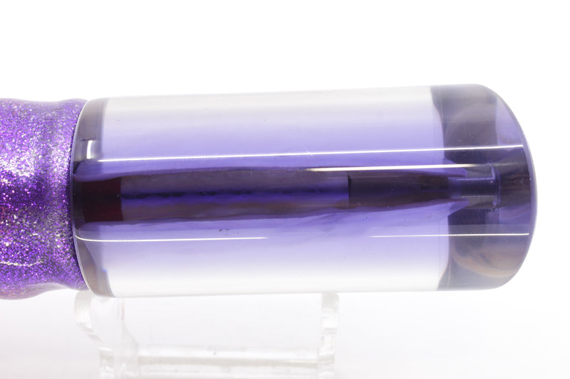 Crampton Baits Real White Ripple Shell Purple Back Tube 12" 8oz Skirted Purple-Silver/Pink