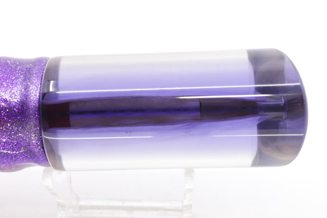 Crampton Baits Real White Ripple Shell Purple Back Tube 12" 8oz Skirted Purple-Silver/Pink