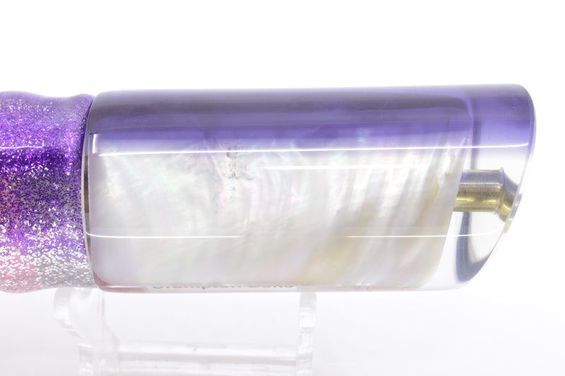 Crampton Baits Real White Ripple Shell Purple Back Tube 12" 8oz Skirted Purple-Silver/Pink